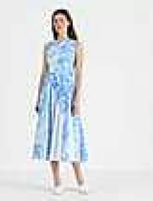 Women Lafayette 148 New York Eco Flora Print Poplin Pleated Dress