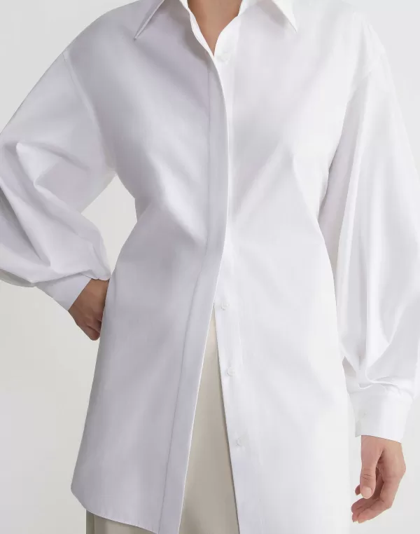 Women Lafayette 148 New York Organic Cotton Poplin Tie Back Oversized Shirt