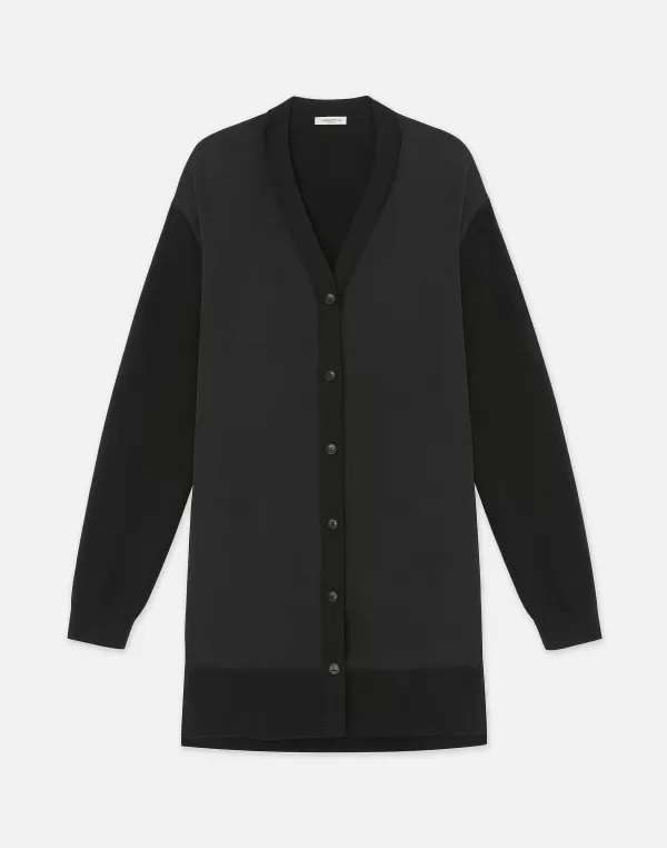 Women Lafayette 148 New York Responsible Fine Gauge Merino & Organic Silk Georgette Cardigan