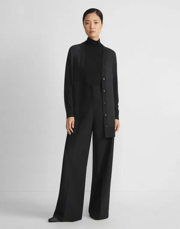 Women Lafayette 148 New York Responsible Fine Gauge Merino & Organic Silk Georgette Cardigan