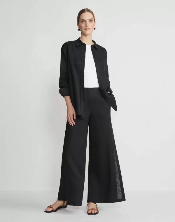 Women Lafayette 148 New York Vintage Linen Boyfriend Oversized Shirt